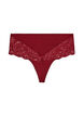 High-waisted hipster thong with lace, Red, Packshot image number 0