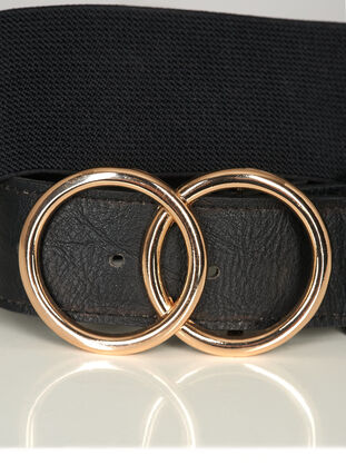 Imitation leather waist belt, Black, Packshot image number 1