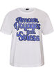 100% cotton T-shirt with short sleeves and print, White, Packshot image number 0