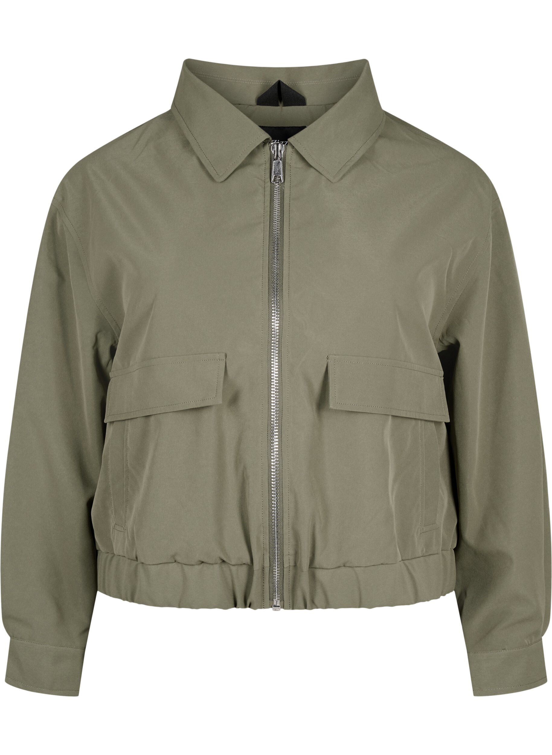 Bomber jacket with collar and pockets