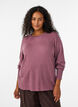 Knitted blouse with a round neck, Rose, Model image number 0