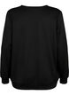 Sweatshirt with v-neck and pocket, Black, Packshot image number 1