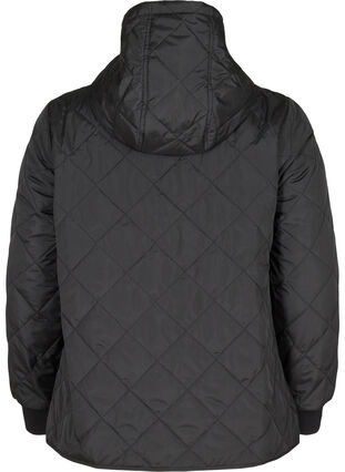 Quilted thermal anorak with hood and pocket, Black, Packshot image number 1