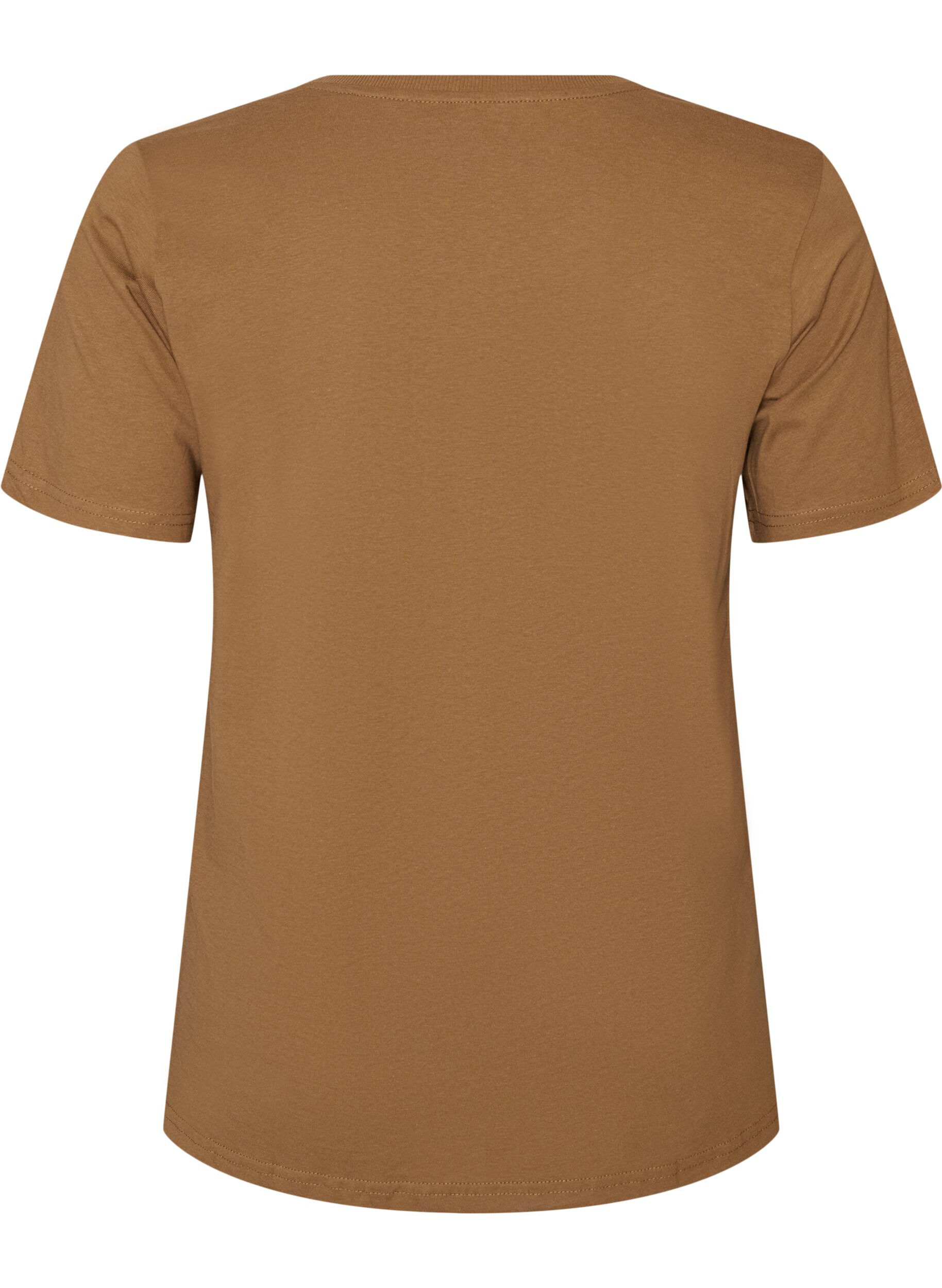 Zizzifashion Cotton T-shirt with print, Brown, Packshot image number 1