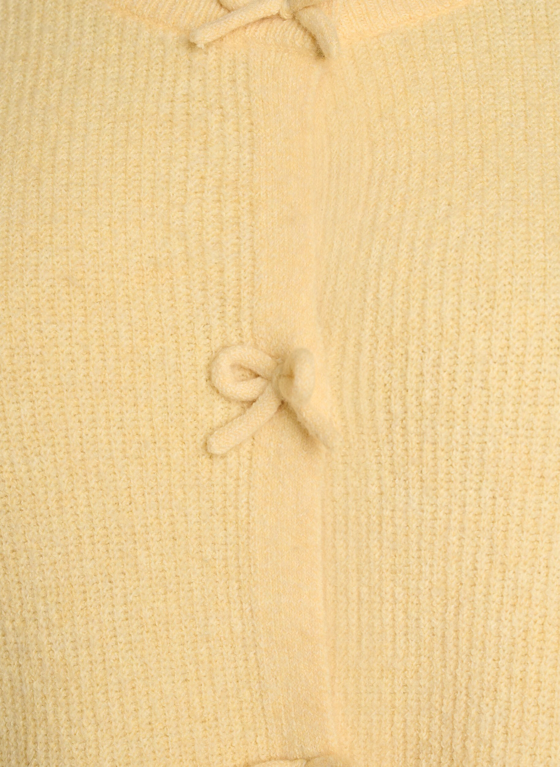 Zizzifashion Short-sleeved knit cardigan with bows, Yellow, Packshot image number 2