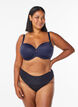 Moulded underwired bra with pattern, Blue, Model image number 1