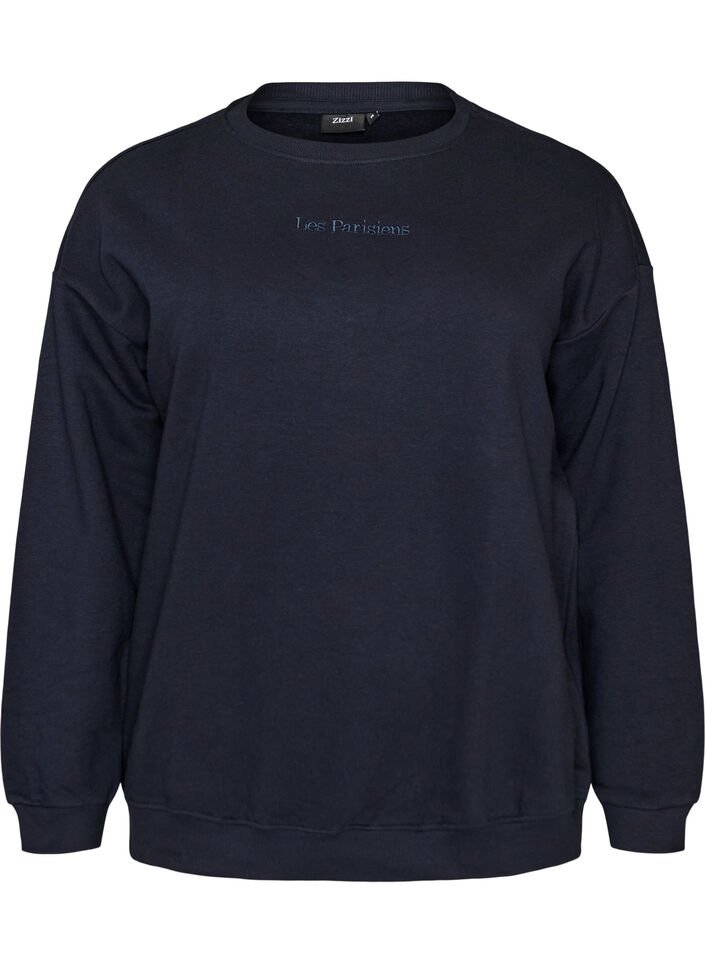 Sweatshirt with text print, Blue, Packshot image number 0
