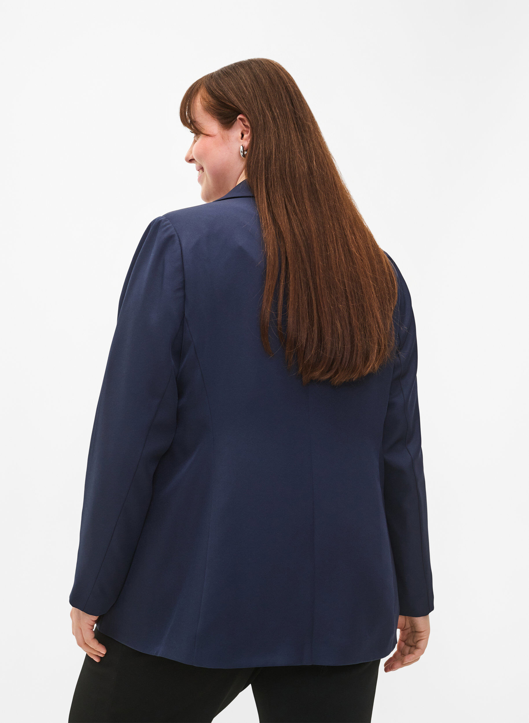 Zizzifashion FLASH - Simple blazer with button, Blue, Model image number 2