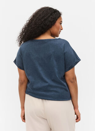 Organic cotton t-shirt with print, NavyBlazer Acid Bird, Model image number 1