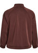 High-neck training top with stripes on the sleeves, Brown, Packshot image number 1