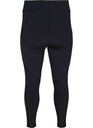Cropped gym leggings with high waist, Black, Packshot image number 1