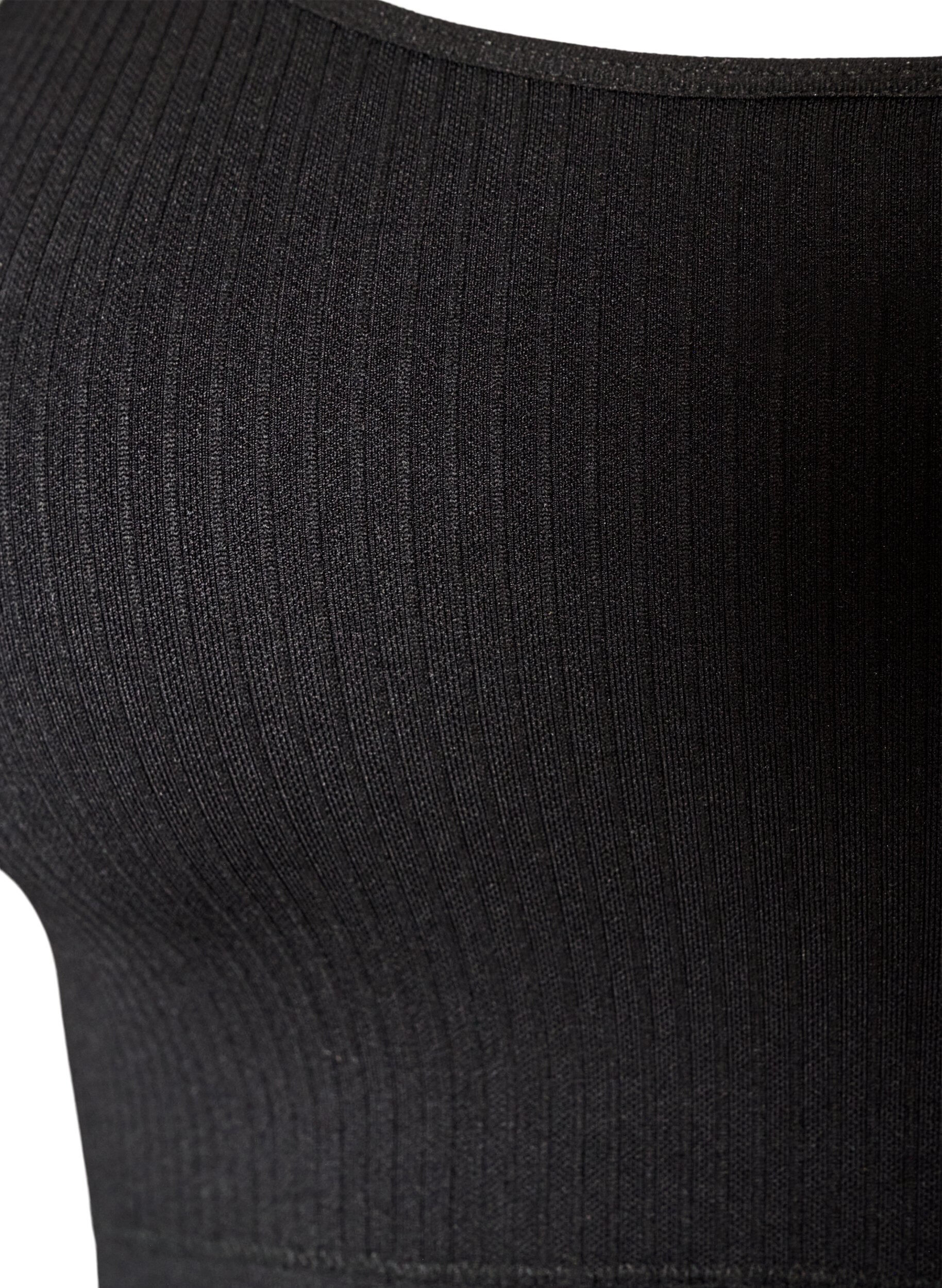 ZizzifashionSeamless ribbed sports bra, Black, Packshot image number 2