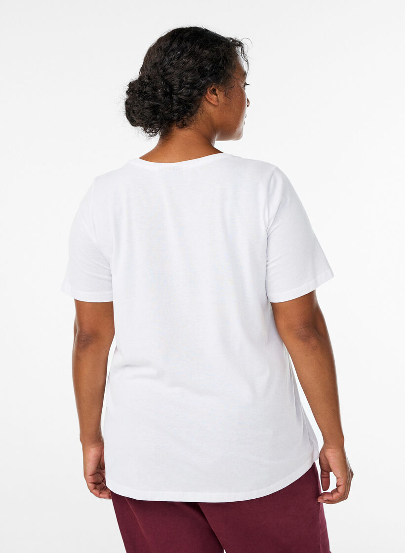 T-shirt with motif, White, Model image number 2
