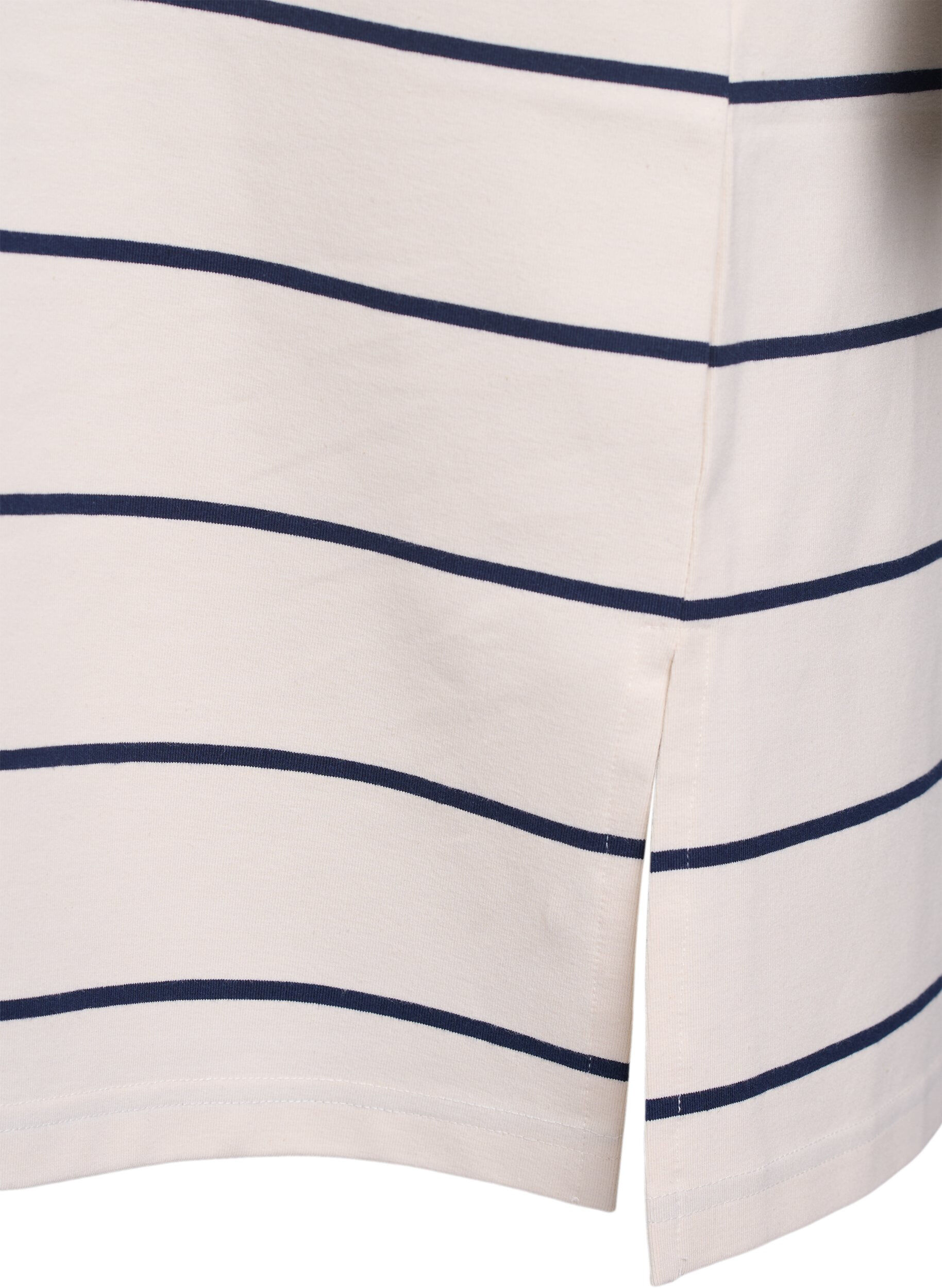 Zizzifashion Short jersey dress with stripes, Beige, Packshot image number 3