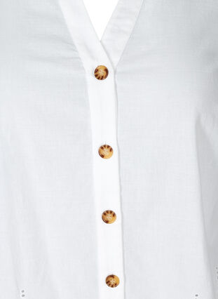 Short-sleeved shirt with broderie anglaise, Bright White, Packshot image number 2