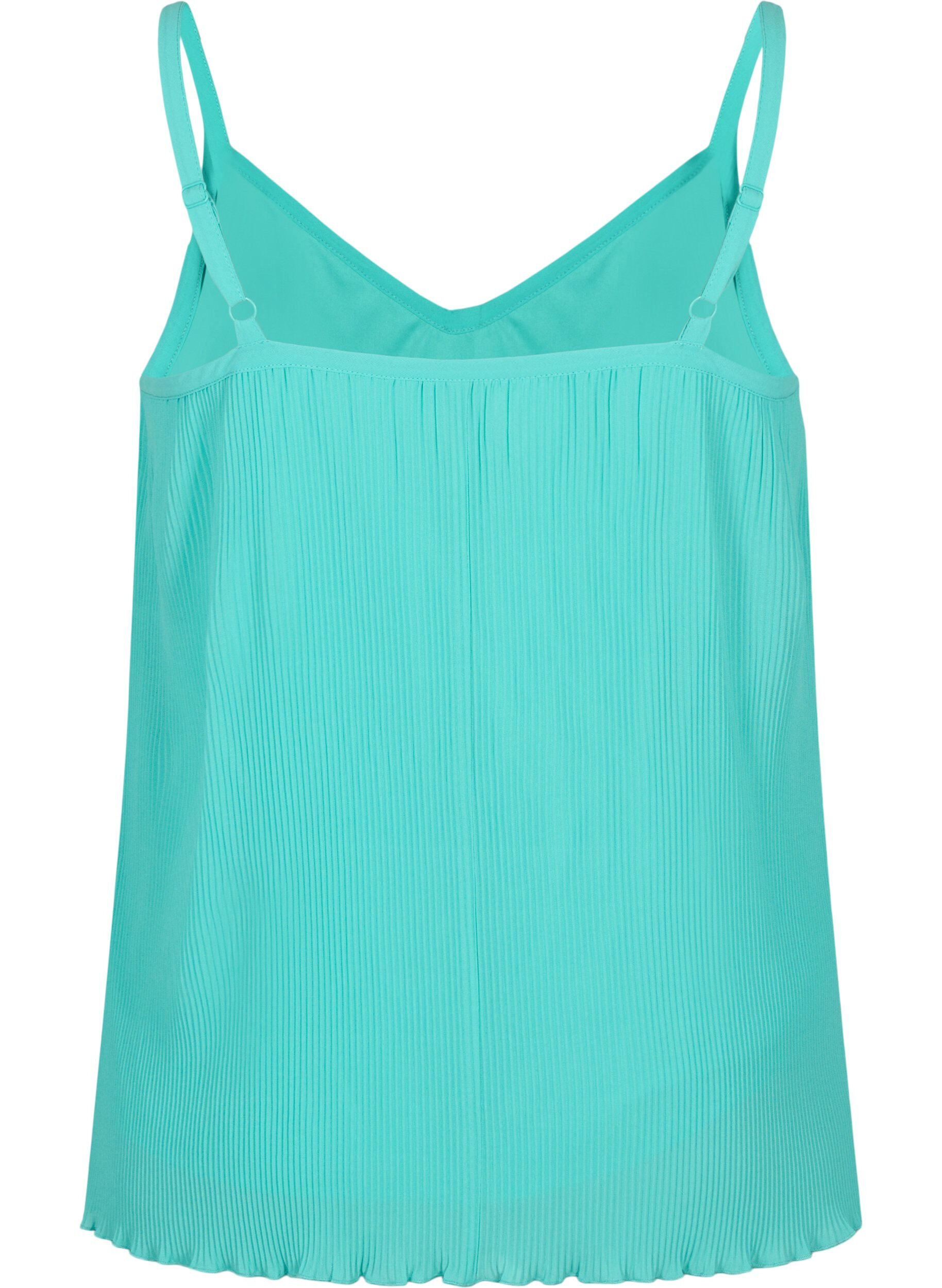Zizzifashion Pleated sleeveless top, Turquoise, Packshot image number 1