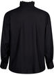 Viscose shirt blouse with ruffles, Black, Packshot image number 1