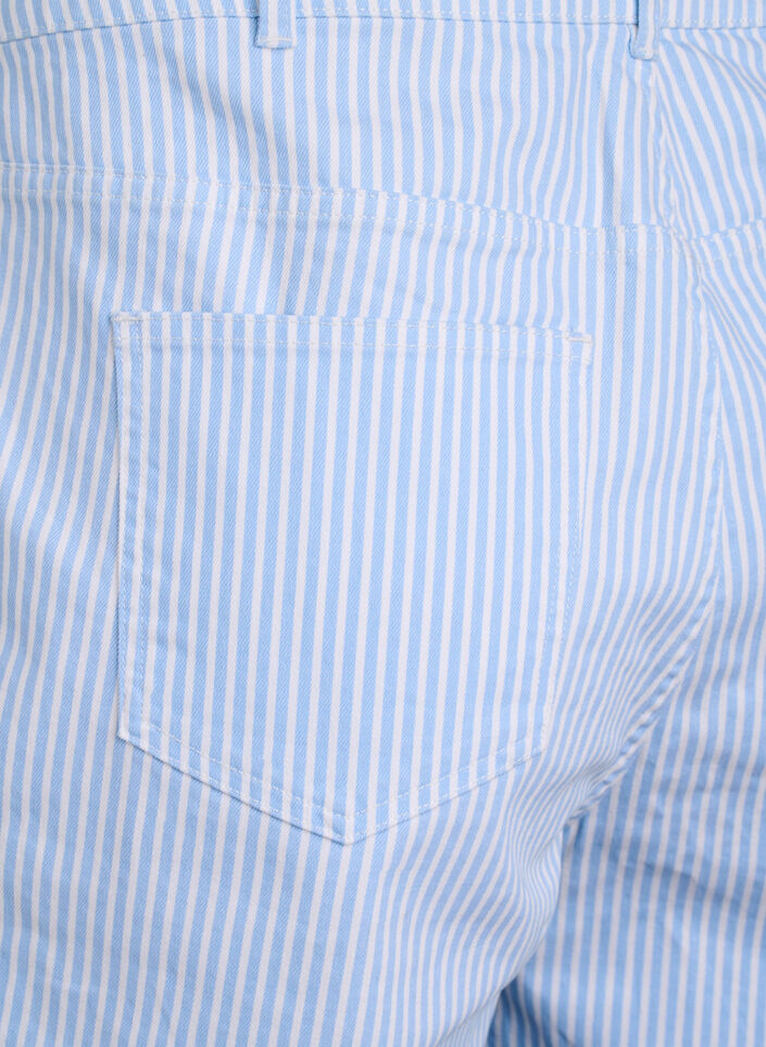 Striped Bermuda shorts with high waist, Light Blue, Packshot image number 3