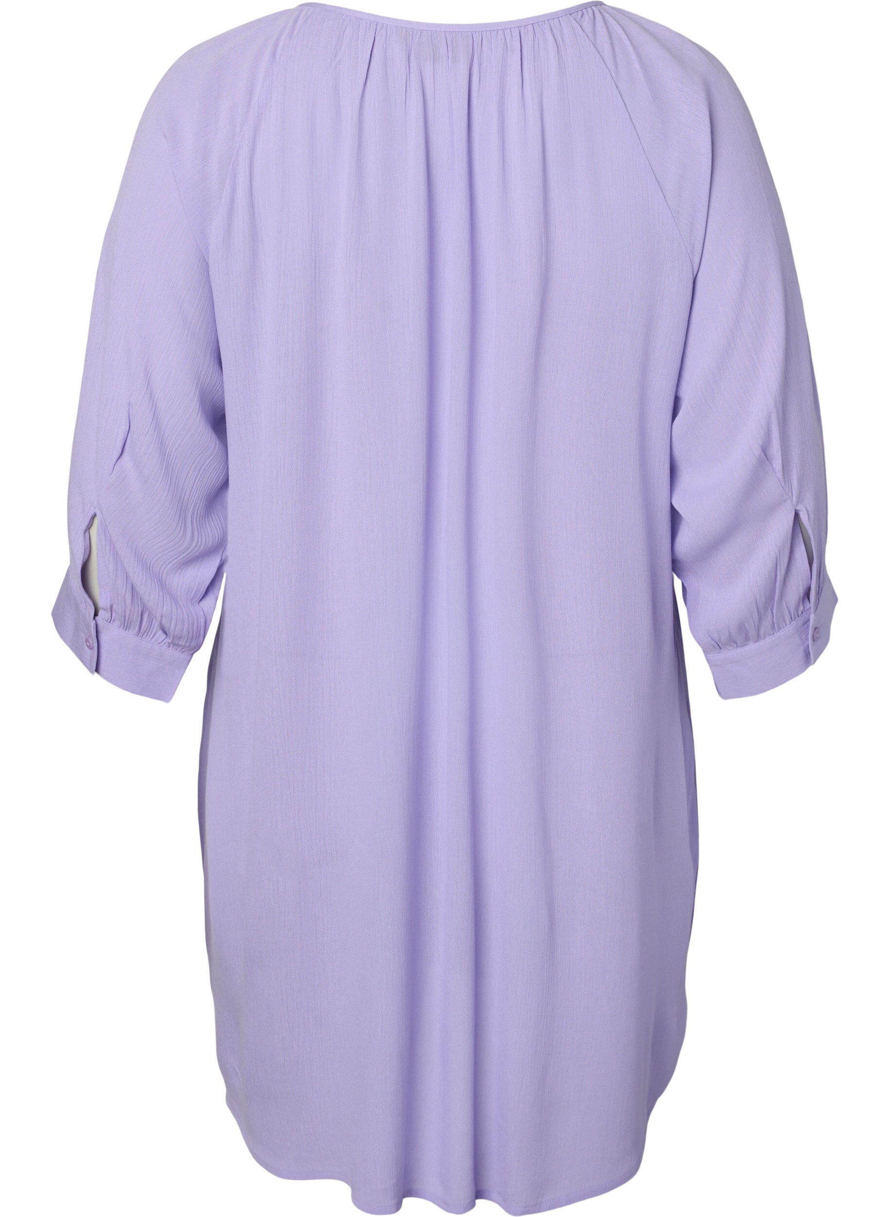 Zizzifashion Viscose tunic with 3/4 sleeves, Purple, Packshot image number 1