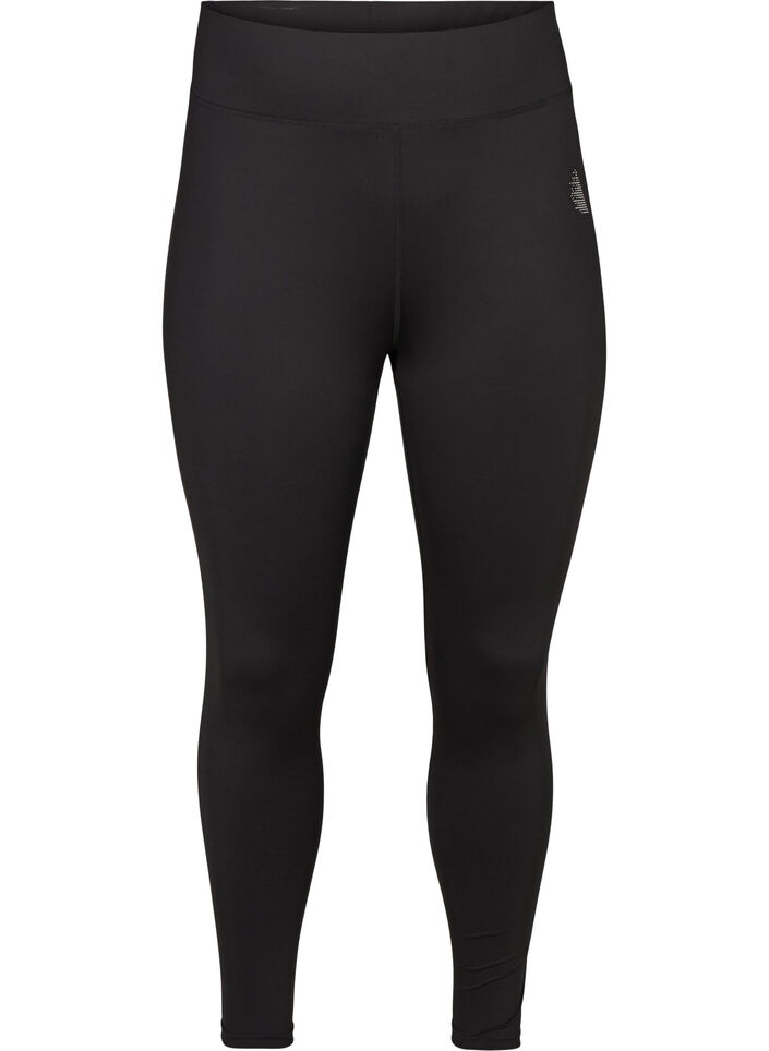 Cropped basic workout leggings, Black, Packshot