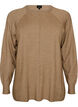 Knitted blouse with round neck and knitted pattern, Beige, Packshot image number 0
