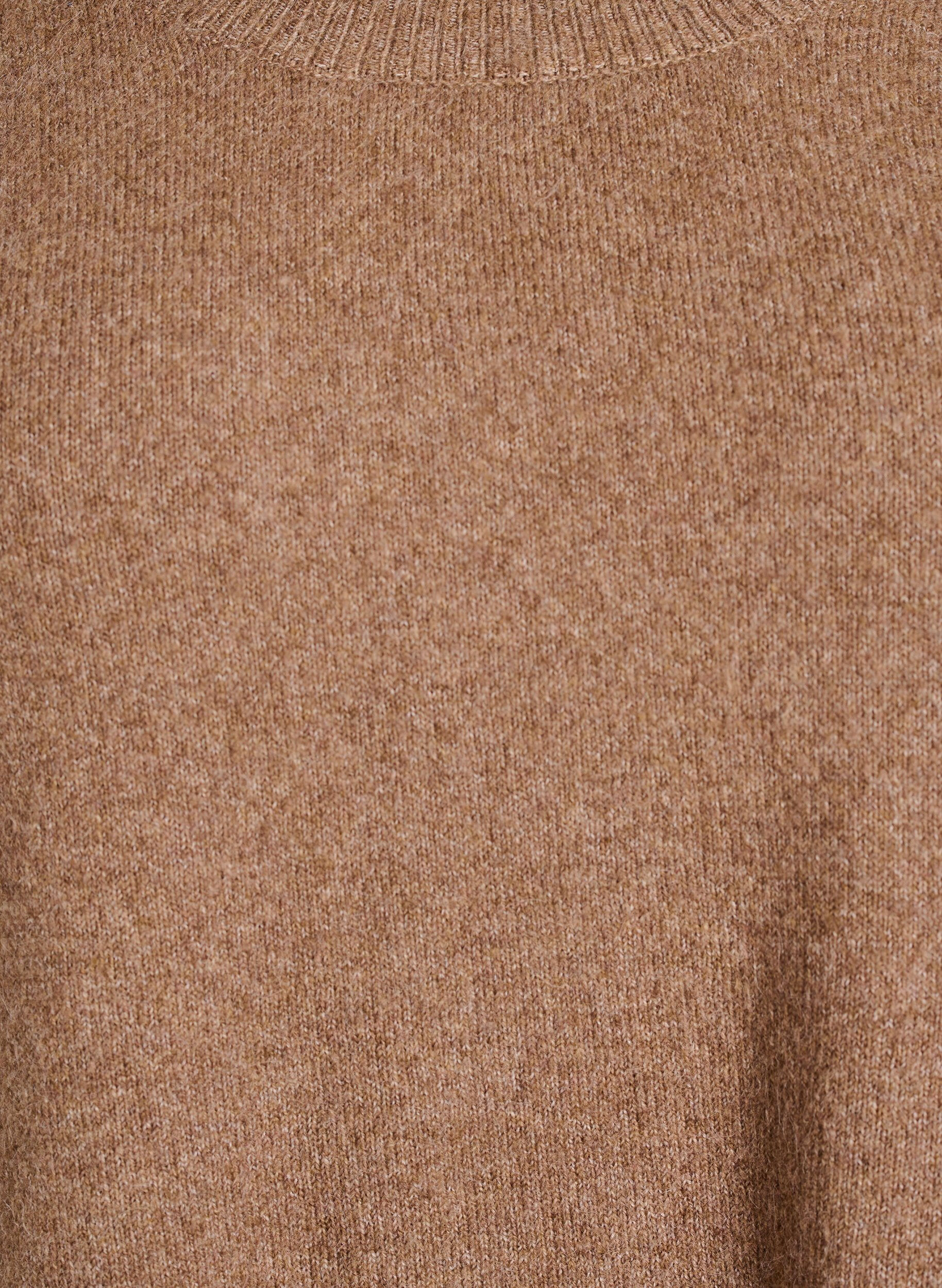 ZizzifashionLong knitted blouse with ball buttons, Brown, Packshot image number 2