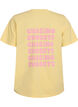 Organic cotton T-shirt with back print, Yellow, Packshot image number 1