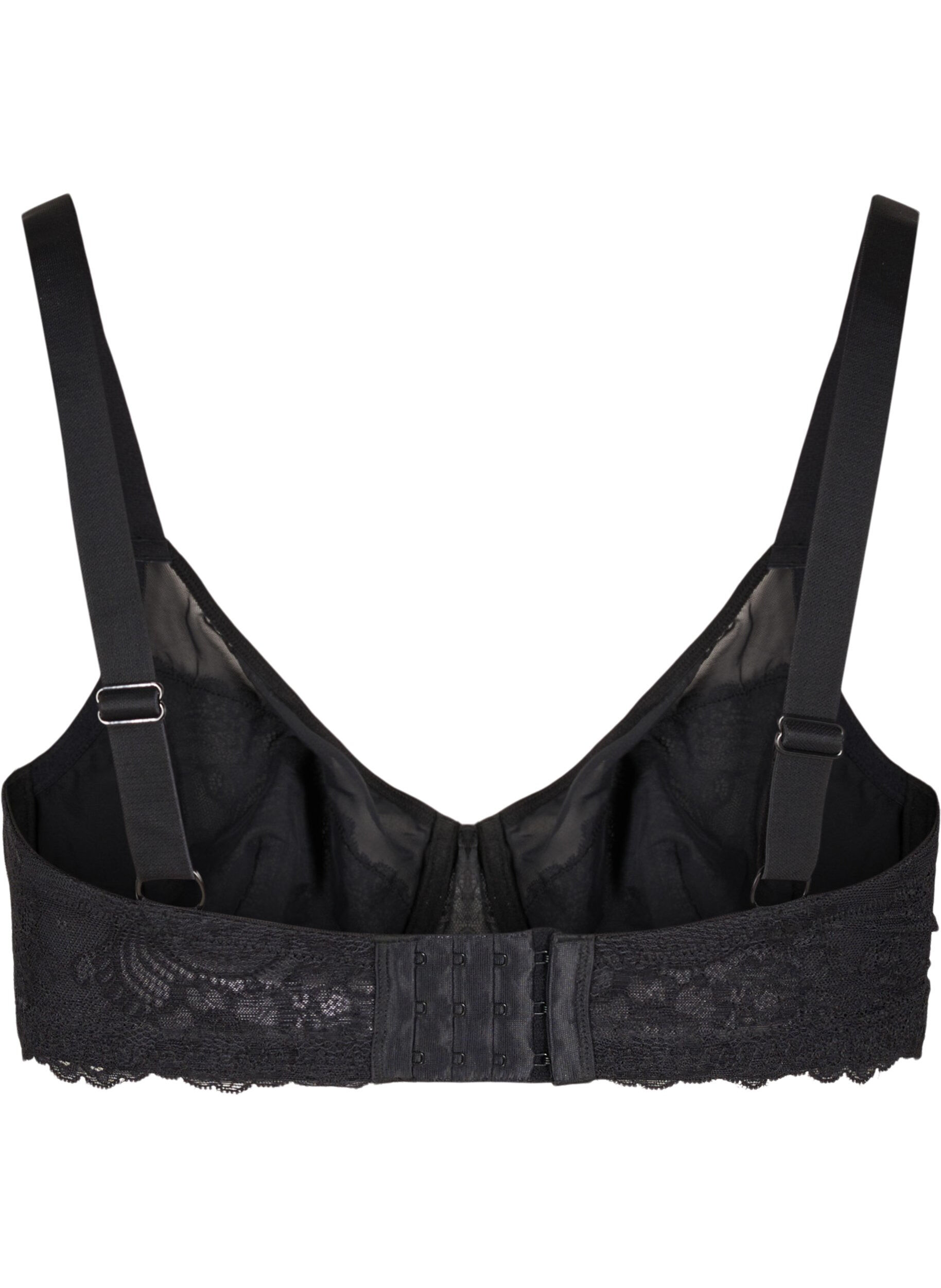 Zizzifashion Lace bra with mesh, Black, Packshot image number 1