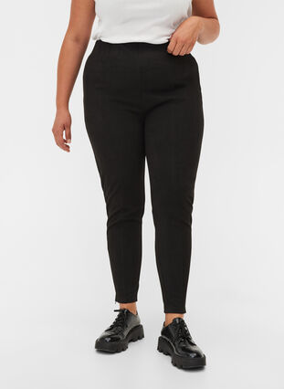 Leggings with texture and a zip, Black, Model image number 2