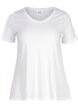 Basic t-shirt with v-neck, White, Packshot image number 0