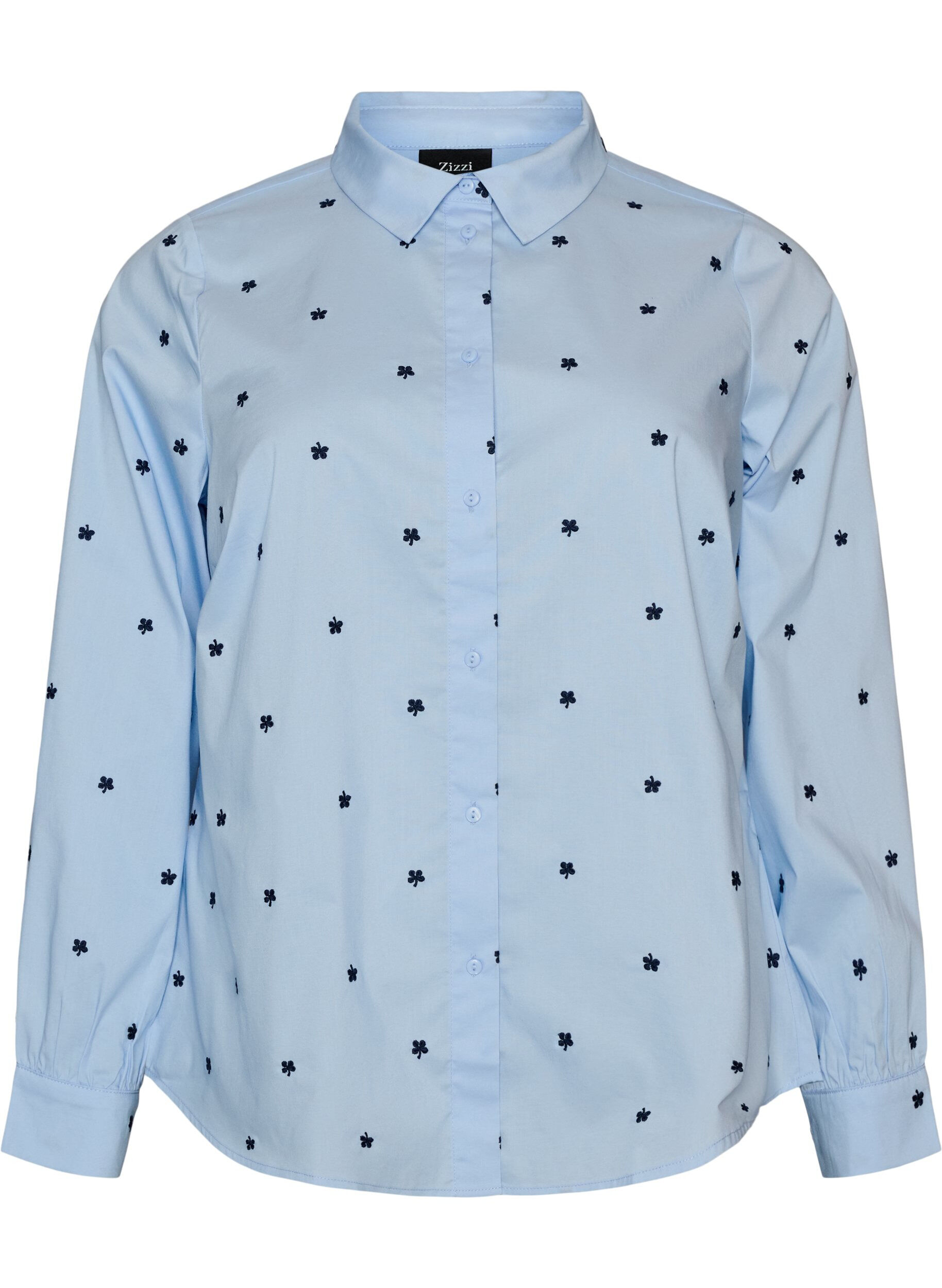 ZizzifashionShirt with embroidered flowers, Light Blue, Packshot image number 0