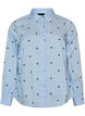 Shirt with embroidered flowers, Light Blue, Packshot image number 0