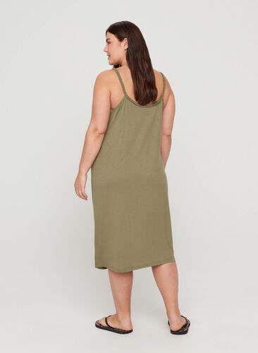 Beach dress in viscose, Ivy green, Model image number 0