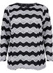 Knitted blouse with a wave pattern, Black Stripe, Packshot image number 0