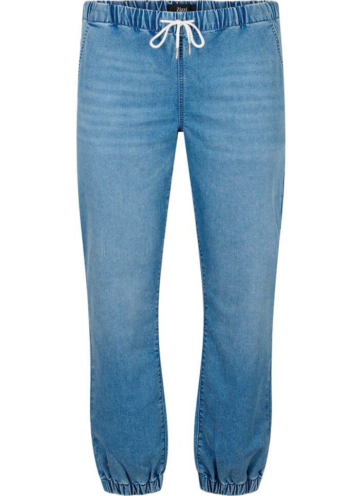 Denim joggers with pockets, Light Blue, Packshot image number 0