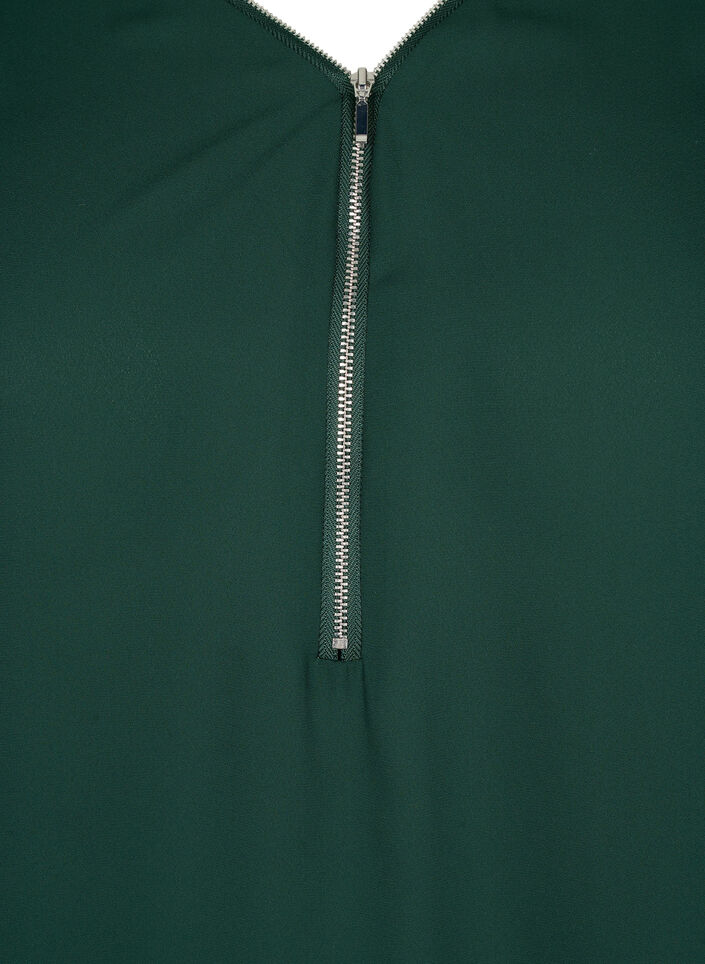 V-neck blouse with zipper, Scarab, Packshot image number 3