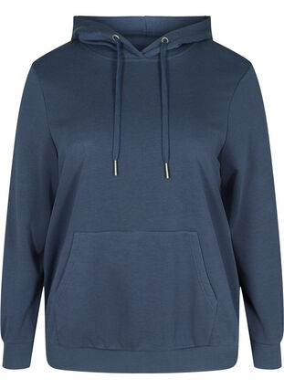 Sweatshirt with hood and pockets, Black Iris, Packshot image number 0