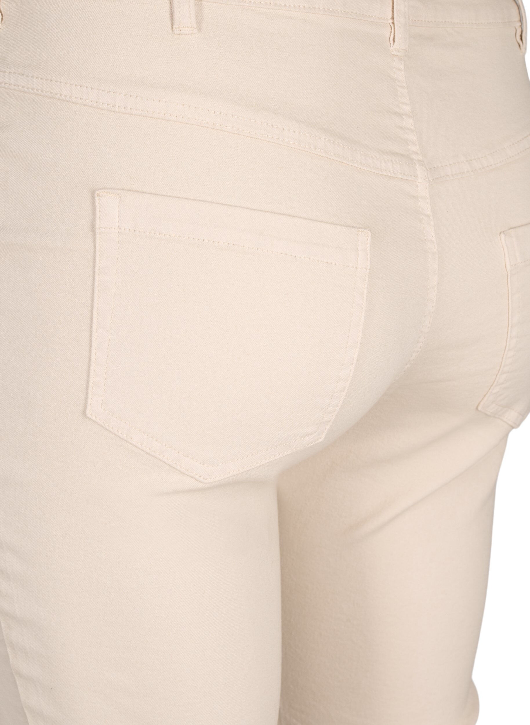 Zizzifashion Slim fit Emily jeans with regular waist, Oatmeal, Packshot image number 3