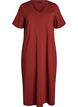 Midi T-shirt dress with a V-neck, Red, Packshot image number 0