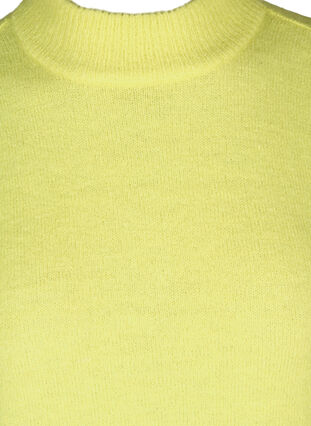 High-necked knitted blouse with balloon sleeves, Daiquiri Green, Packshot image number 2