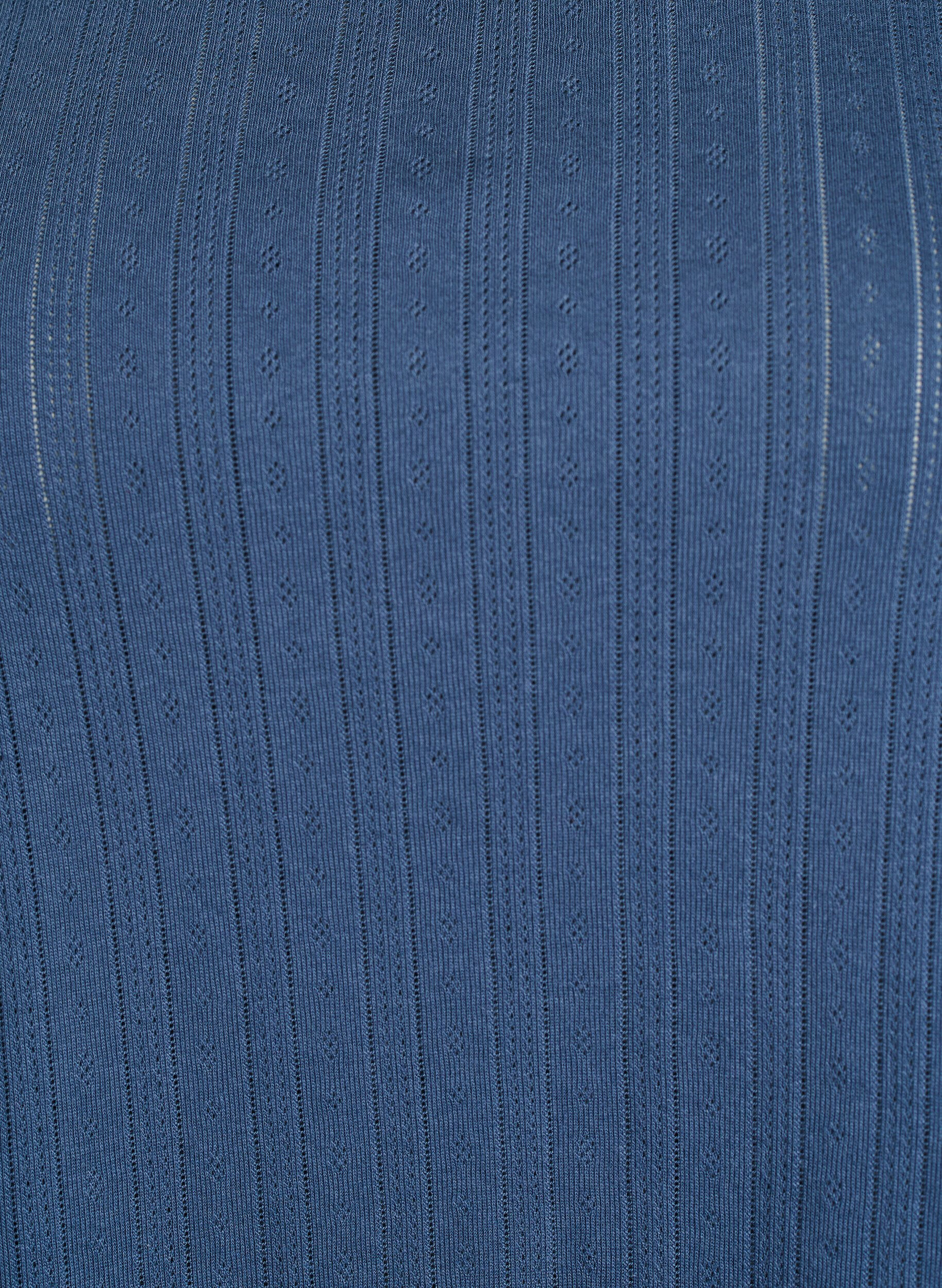 Zizzifashion Organic cotton pyjama top with cap sleeves, Blue, Packshot image number 2