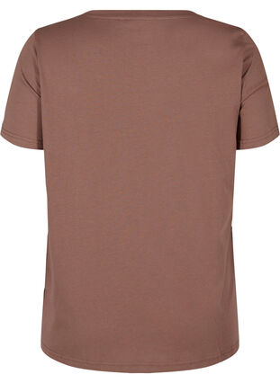 Organic cotton T-shirt with print, Deep Taupe, Packshot image number 1