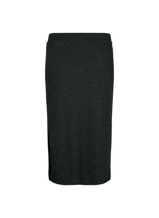 Tight-fitting glitter skirt	, Black Silver, Packshot image number 1