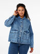 Denim shirt jacket with pockets, Blue Denim, Model image number 0