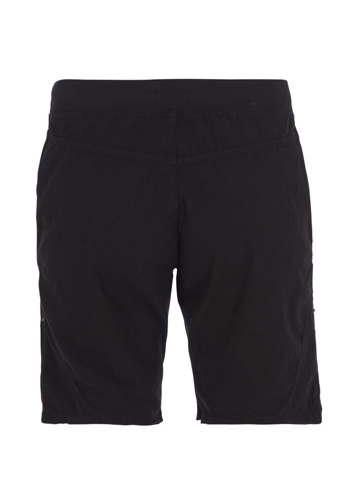 Loose cotton shorts with pockets, Black, Packshot image number 1