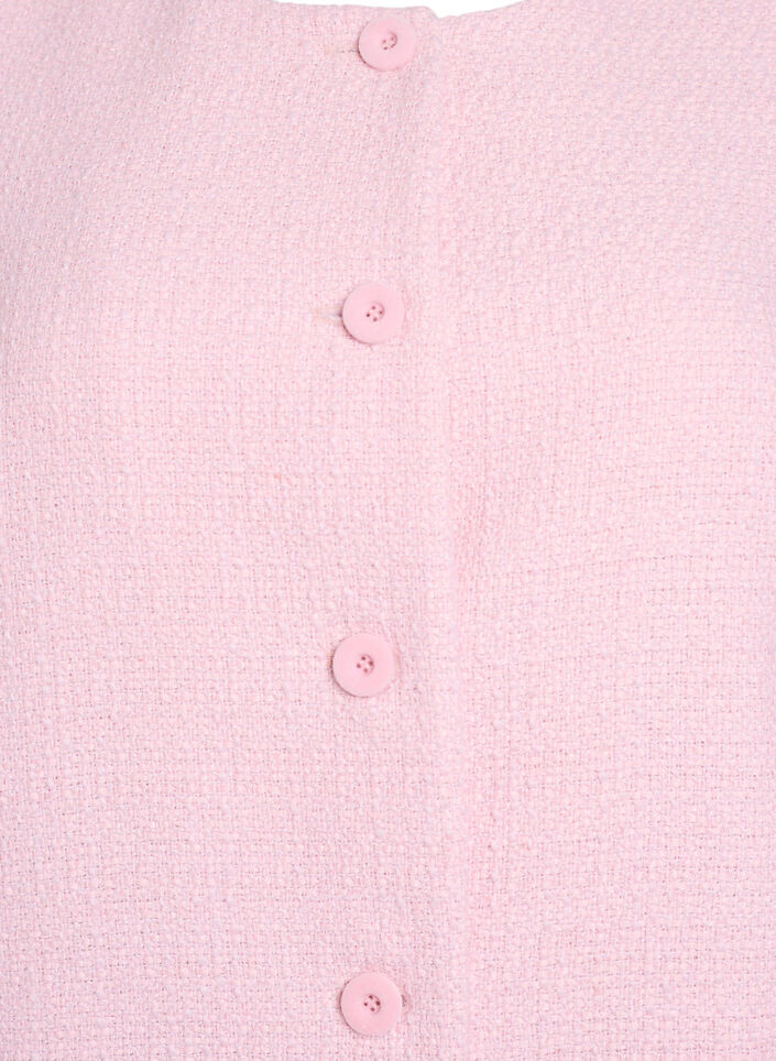 Boucl&eacute; jacket with ruffle details, Pink, Packshot image number 2