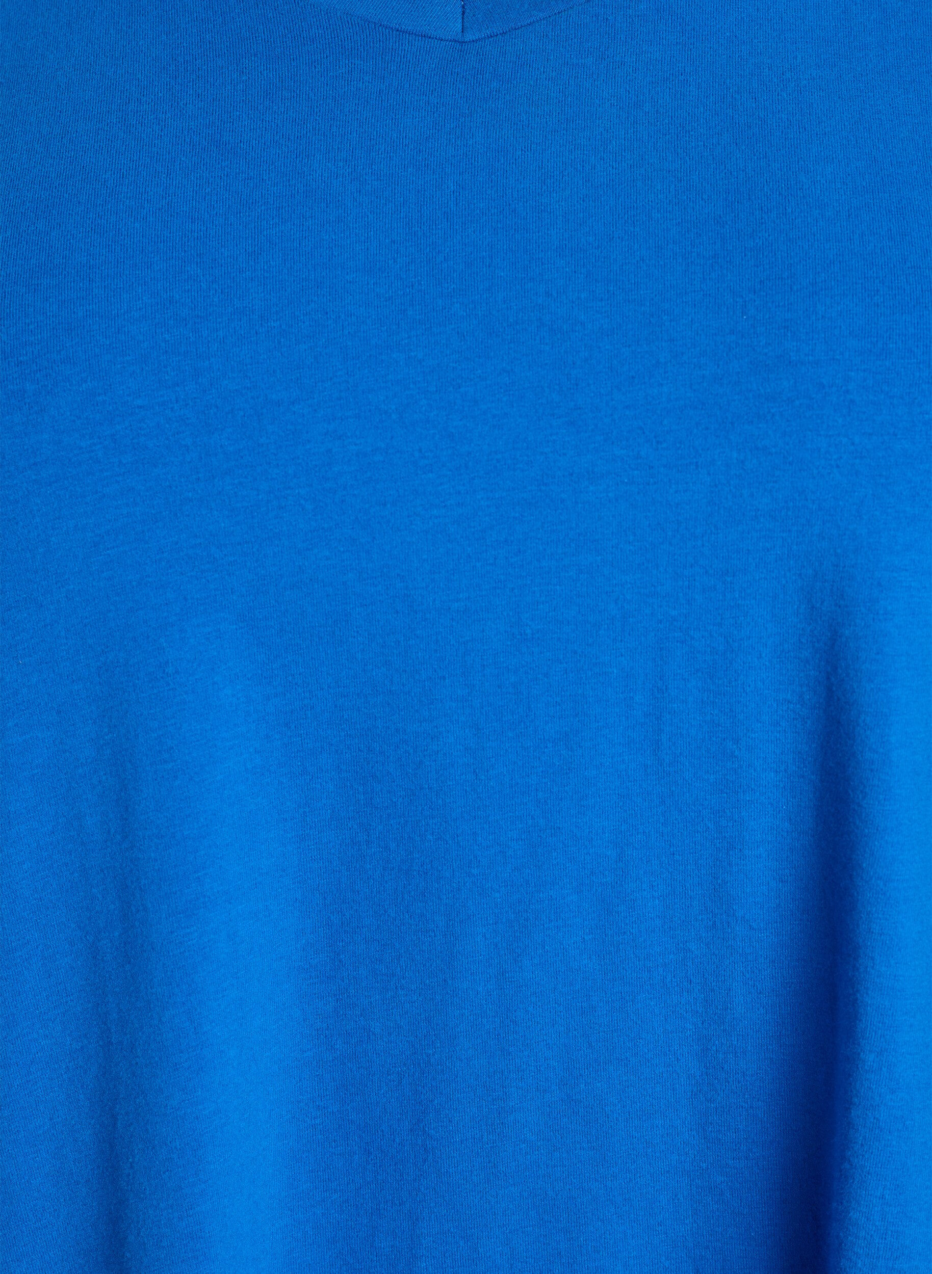 Zizzifashion Solid-coloured basic cotton T-shirt, Blue, Packshot image number 2