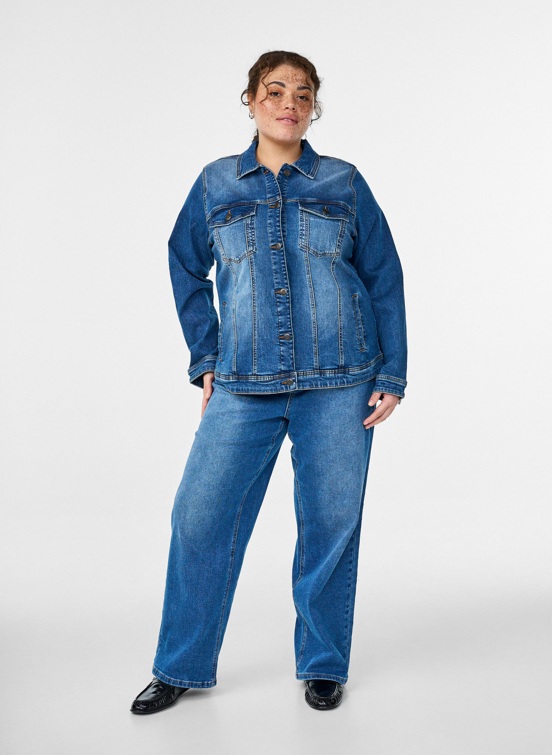 Zizzifashion Denim jacket with a classic cut, Blue, Model image number 1