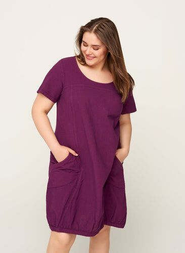 Dress with pockets, Dark Purple, Model image number 0