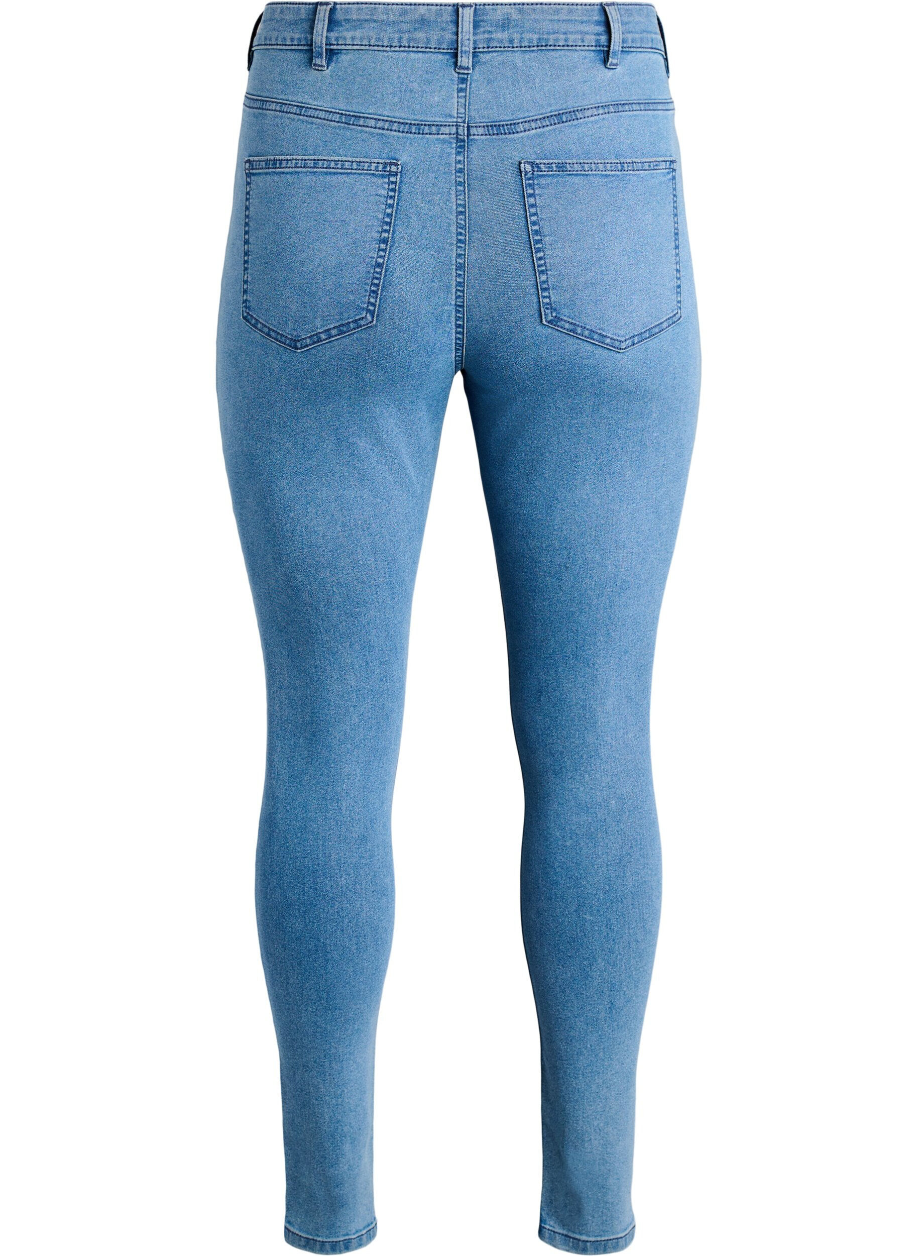 Zizzifashion Amy high-waisted super slim fit jeans, Blue, Packshot image number 1